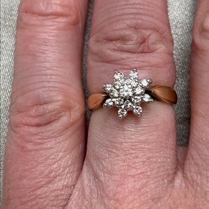 Corona .50 Carat Diamond Cluster Ring Stamped 14K Gold